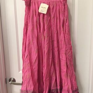 NWT Calypso celle juliet dunn pink Indian skirt
